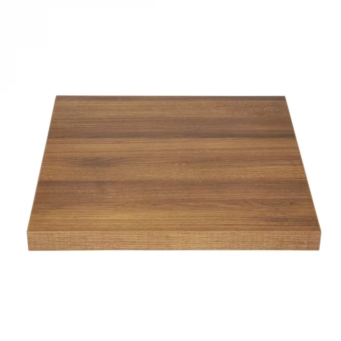 Bolero Pre-drilled Square Tabletop Rustic Oak 700mm - Image 1