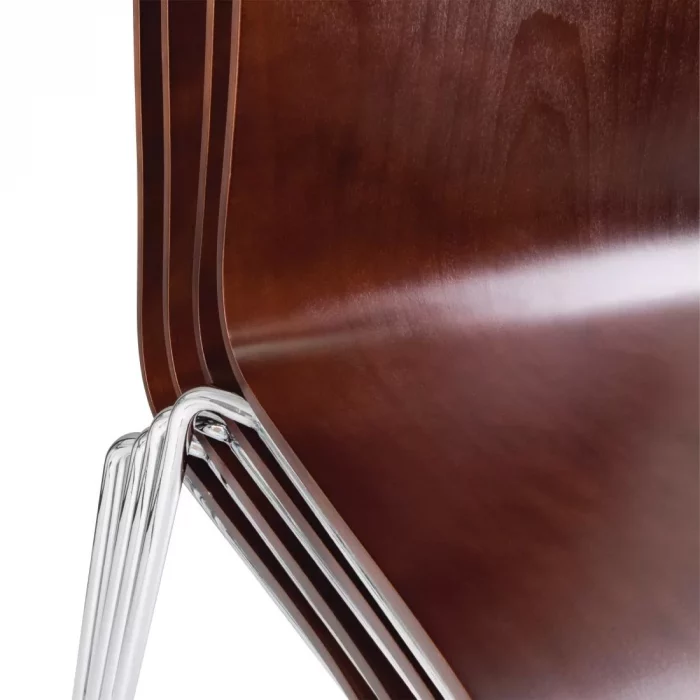 Bolero Square Back Side Chair Dark Chocolate Finish (Pack of 4) - Image 3