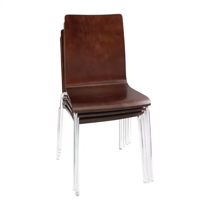 Bolero Square Back Side Chair Dark Chocolate Finish (Pack of 4) - Image 6