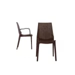 Bolero PP Rattan Bistro Side Chairs Brown (Pack of 4) - Image 3