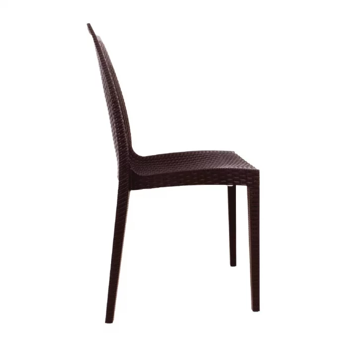 Bolero PP Rattan Bistro Side Chairs Brown (Pack of 4) - Image 5