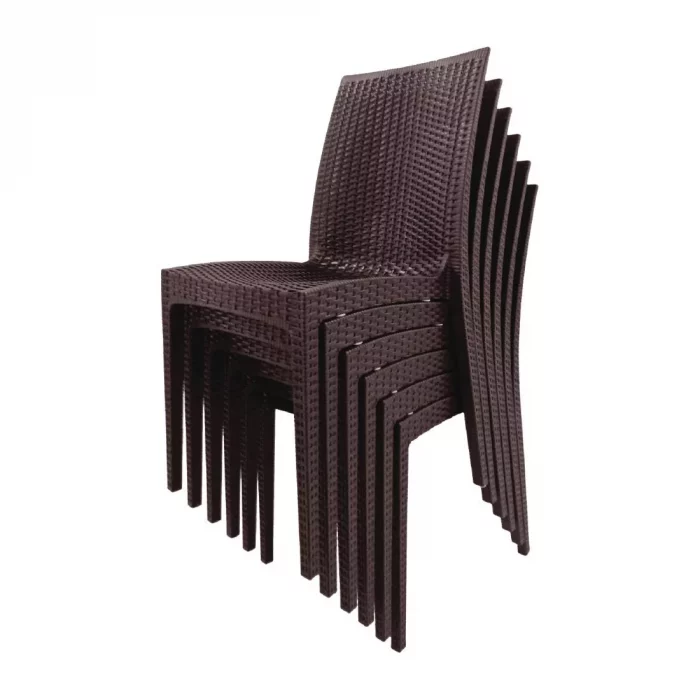 Bolero PP Rattan Bistro Side Chairs Brown (Pack of 4) - Image 6