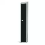 Elite Single Door Padlock Locker with Sloping Top Black - Image 2
