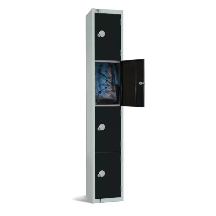 Elite Four Door Coin Return Locker Black - Image 4