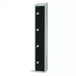 Elite Four Door Coin Return Locker with Sloping Top Black - Image 3