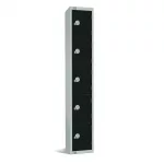 Elite Five Door Coin Return Locker Black