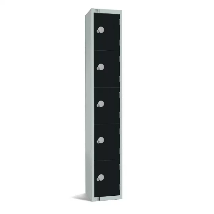 Elite Five Door Coin Return Locker Black - Image 1