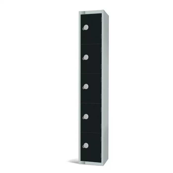 Elite Five Door Coin Return Locker Black - Image 3