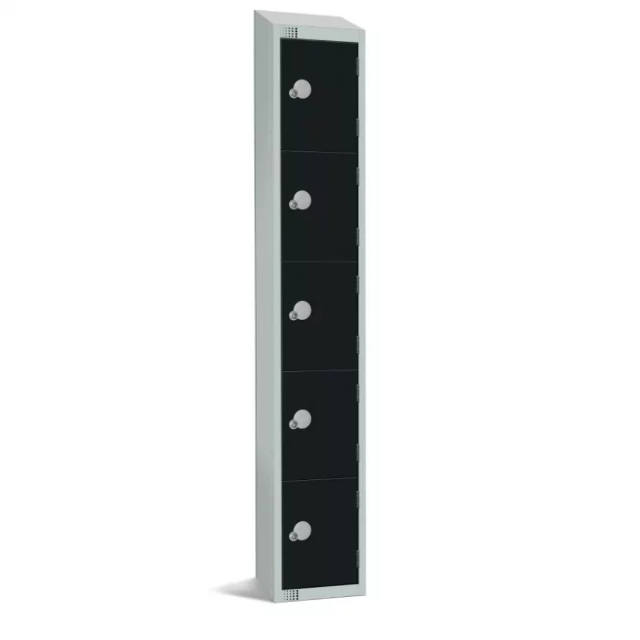 Elite Five Door Manual Combination Locker Locker Black with sloping top - Image 1