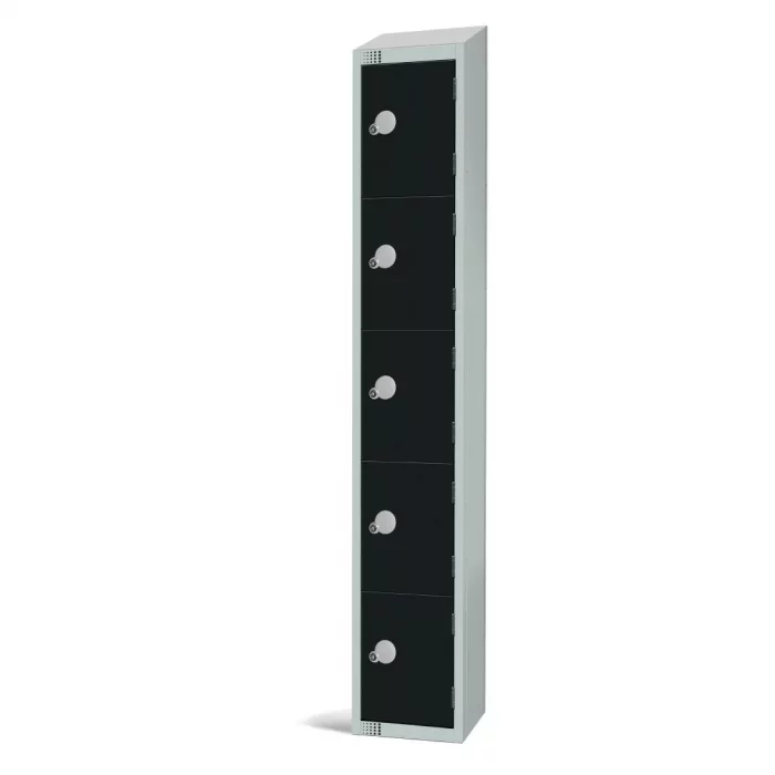 Elite Five Door Manual Combination Locker Locker Black with sloping top - Image 2
