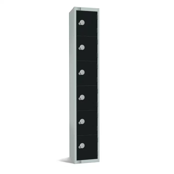 Elite Six Door Manual Combination Locker Locker Black - Image 1