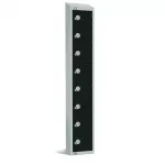 Elite Eight Door Camlock Locker with Sloping Top Black