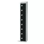 Elite Eight Door Camlock Locker with Sloping Top Black - Image 2