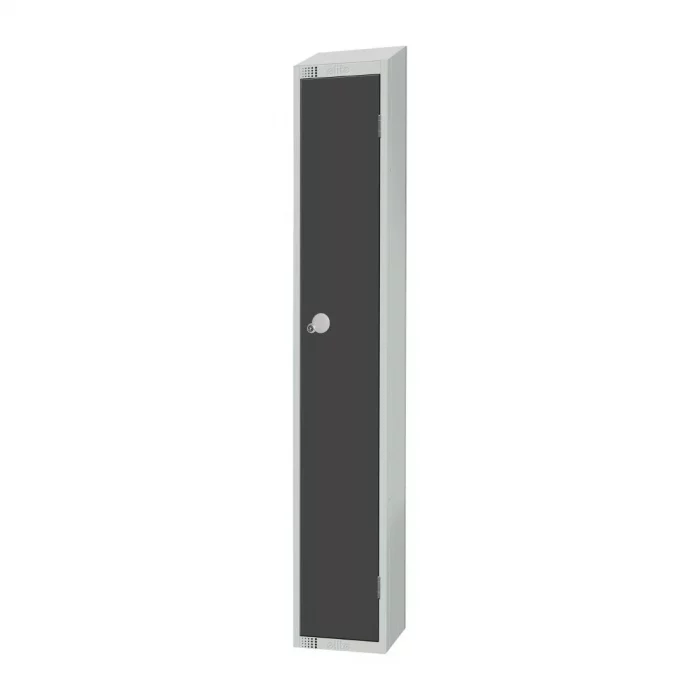 Elite Single Door Padlock Locker Graphite Grey with Sloping Top - Image 2