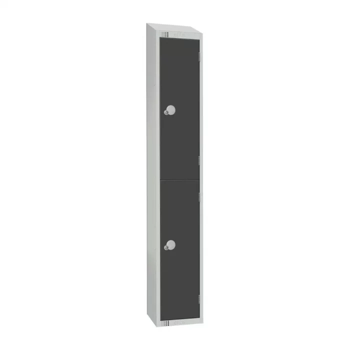 Elite Double Door Camlock Locker Graphite Grey with Sloping Top - Image 1