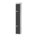 Elite Double Door Camlock Locker Graphite Grey with Sloping Top - Image 2