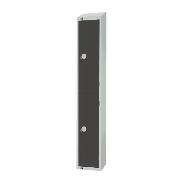 Elite Double Door Camlock Locker Graphite Grey with Sloping Top - Image 2