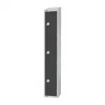 Elite Three Door Coin Return Locker with Sloping Top Graphite Grey - Image 3