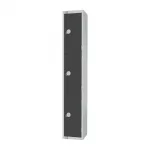 Elite Three Door Padlock Locker Graphite Grey - Image 2