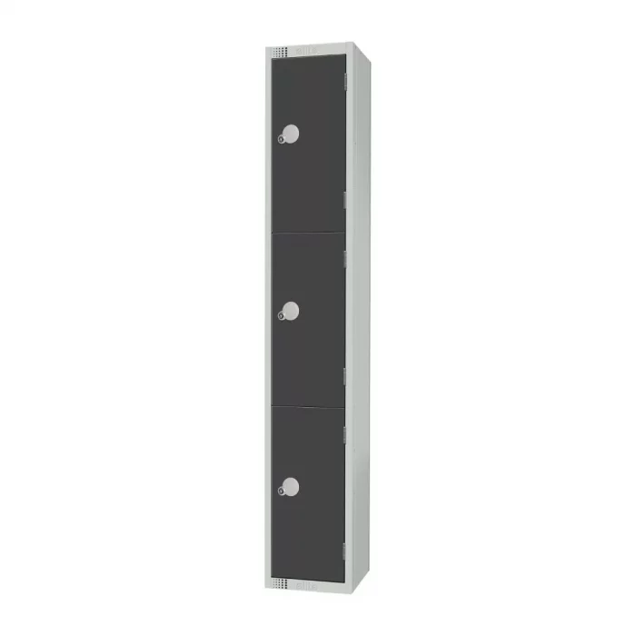 Elite Three Door Padlock Locker Graphite Grey - Image 2