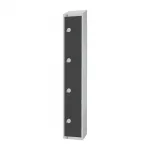 Elite Four Door Camlock Locker with Sloping Top Graphite Grey - Image 2