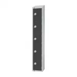 Elite Five Door Camlock Locker with Sloping Top Graphite Grey - Image 2