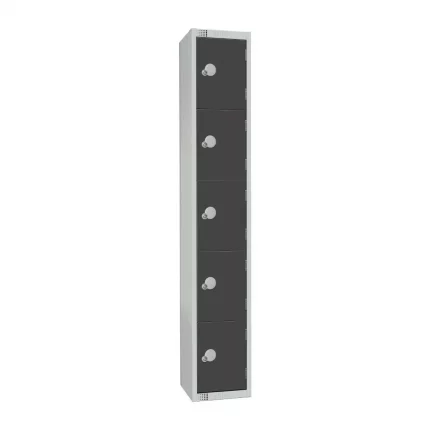 Elite Five Door Padlock Locker Graphite Grey