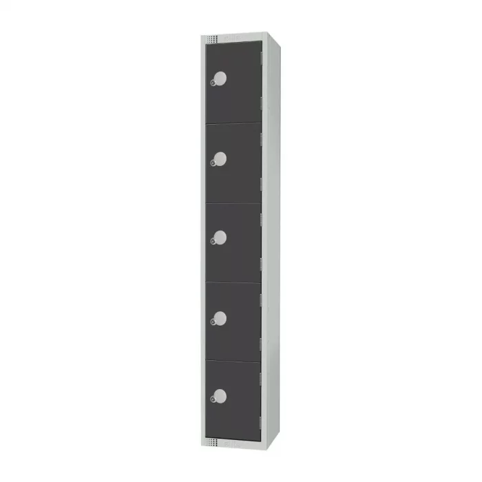 Elite Five Door Padlock Locker Graphite Grey - Image 2
