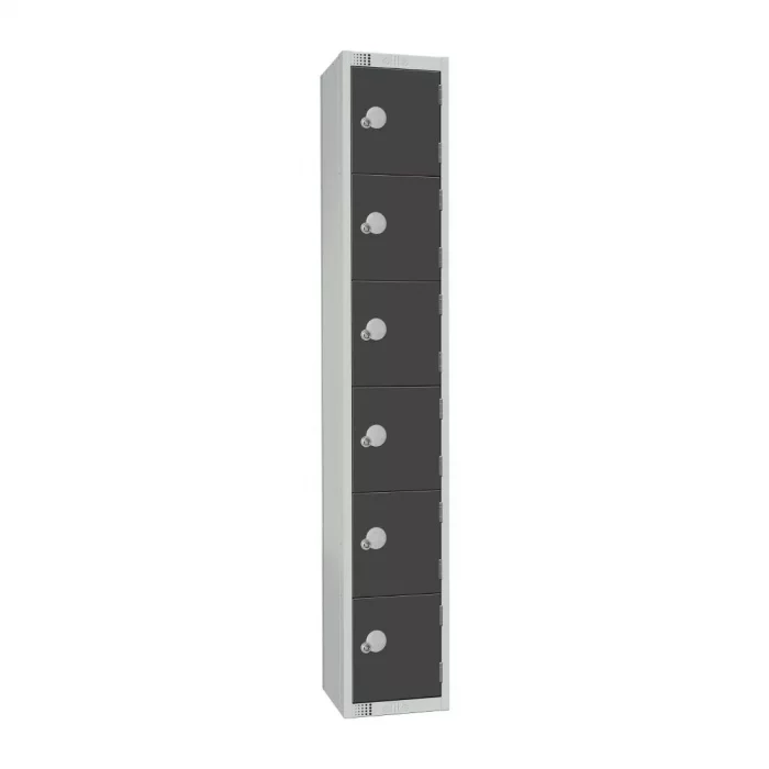 Elite Six Door Padlock Locker Graphite Grey - Image 1