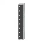 Elite Eight Door Camlock Locker with Sloping Top Graphite Grey - Image 2
