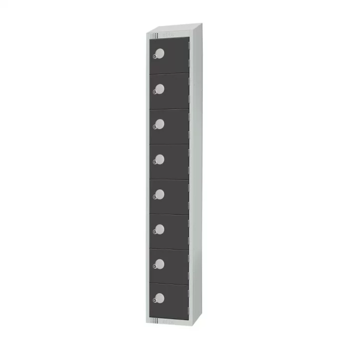 Elite Eight Door Padlock Locker with Sloping Top Graphite Grey - Image 2