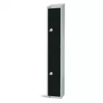 Elite Double Door Padlock Locker with Sloping Top Black - Image 2