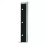 Elite Three Door Padlock Locker Black with Sloping Top - Image 2