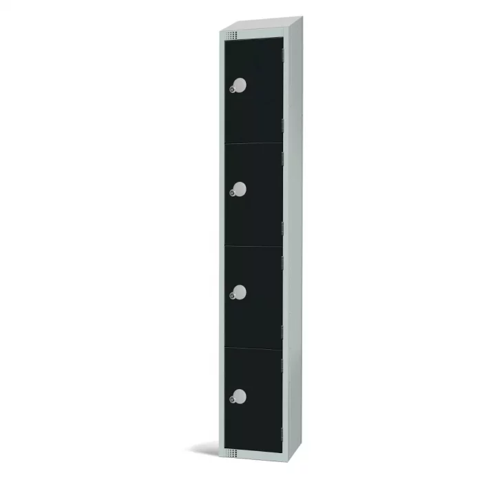 Elite Four Door Electronic Combination Locker with Sloping Top Black - Image 3