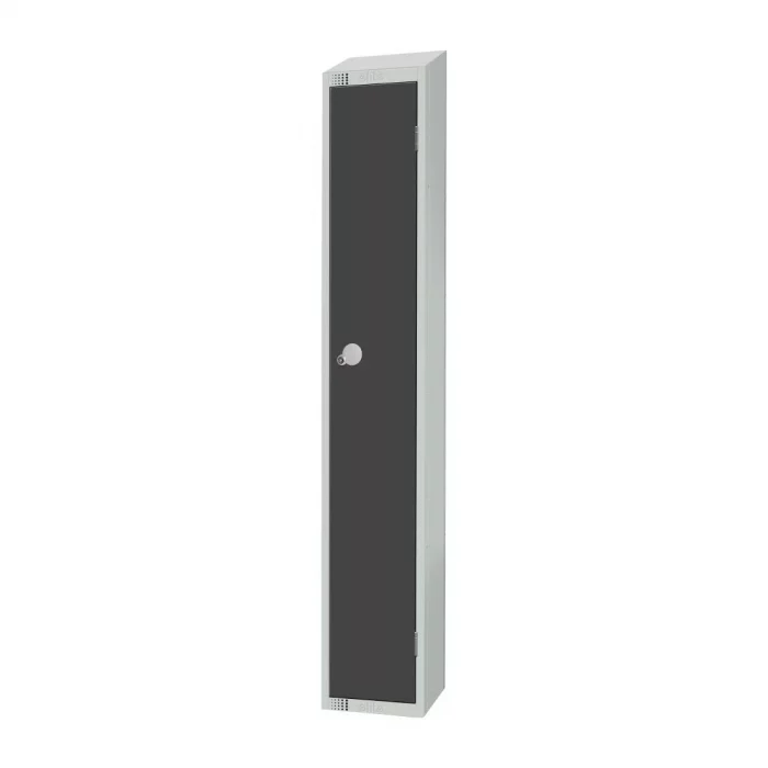 Elite Single Door Coin Return Locker with Sloping Top Graphite Grey - Image 3
