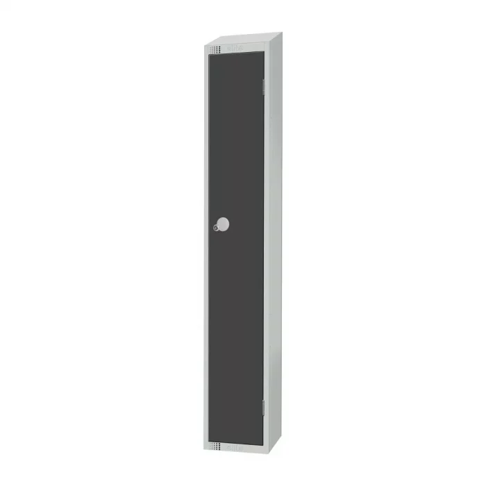 Elite Single Door Padlock Locker Graphite Grey with Sloping Top - Image 2