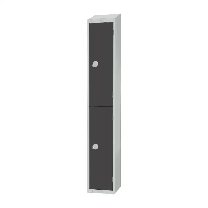 Elite Double Door Camlock Locker Graphite Grey with Sloping Top - Image 2