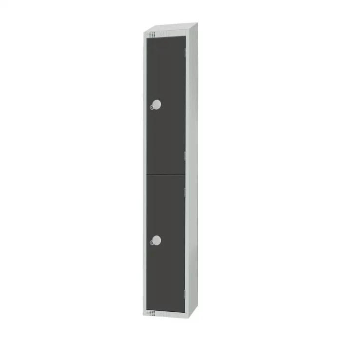 Elite Double Door Padlock Locker Graphite Grey with Sloping Top - Image 2