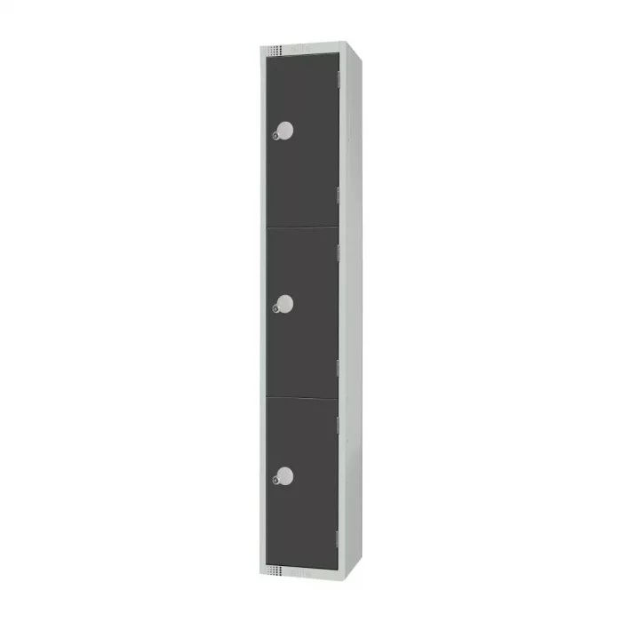 Elite Three Door Padlock Locker Graphite Grey - Image 2