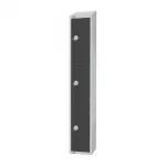 Elite Three Door Padlock Locker Graphite Grey with Sloping Top - Image 2