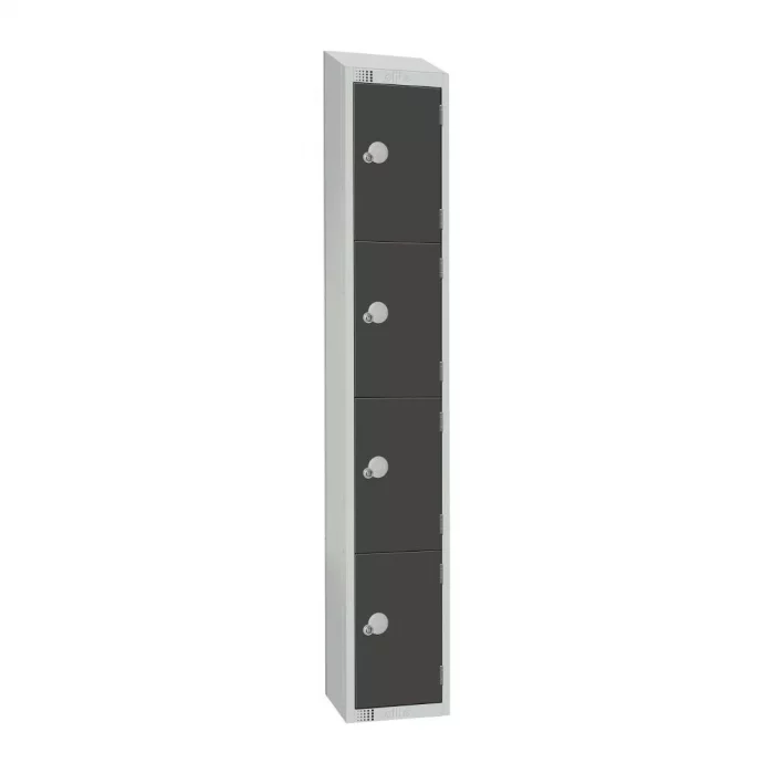 Elite Four Door Electronic Combination Locker with Sloping Top Graphite Grey - Image 1