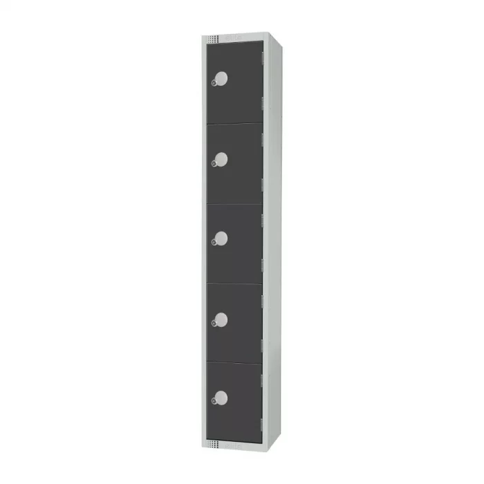 Elite Five Door Padlock Locker Graphite Grey - Image 2