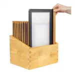 Securit Wood Spine American Style Menu Covers and Storage Box A4 Black - Image 7