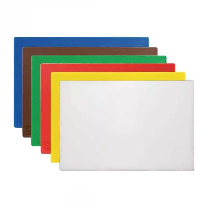 Hygiplas High Density Antibacterial Chopping Board Set 450x305x12mm (Pack of 6) - Image 1
