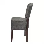 Hanoi Dining Chair In Dark Walnut with Shetland Smoke Seatpad (Pack of 2) - Image 3