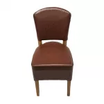 Hanoi Dining Chair In Weathered Oak with Bison Vinyl Espresso (Pack of 2) - Image 2