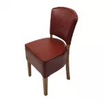 Hanoi Dining Chair In Weathered Oak with Bison Vinyl Bordeaux (Pack of 2)