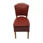 Hanoi Dining Chair In Weathered Oak with Bison Vinyl Bordeaux (Pack of 2) - Image 2
