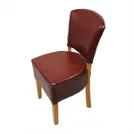 Hanoi Dining Chair In Soft Oak with Bison Vinyl Bordeaux (Pack of 2)