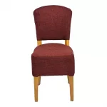 Hanoi Dining Chair In Soft Oak with Shetland Scarlet Seatpad (Pack of 2) - Image 3